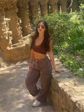 Brown Baggy Cargo Pants
